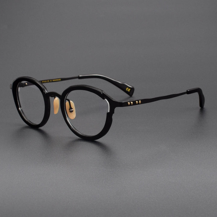 Muzz Unisex Full Rim Oval Square Titanium Acetate Eyeglasses 810058
