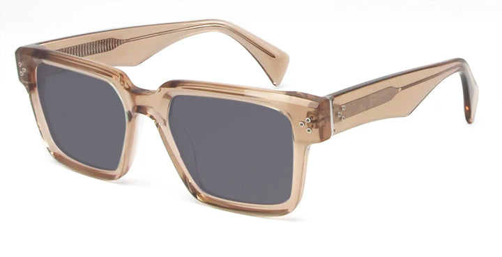 Esnbie Unisex Full Rim Square Brow Line Acetate Sunglasses 246041
