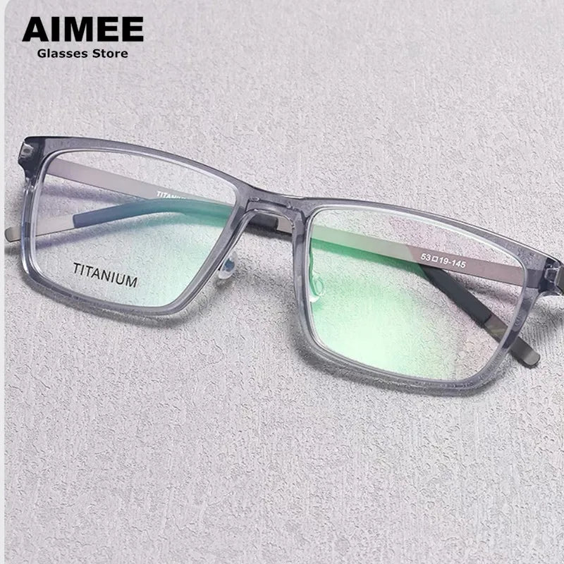 Aimee Unisex Full Rim Square Titanium Acetate Eyeglasses 1228 Full Rim Aimee   