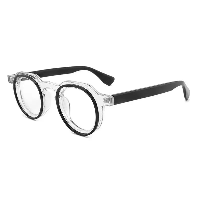 Hewei Unisex Full Rim Flat Top Round Acetate Eyeglasses 2294 Full Rim Hewei clear  