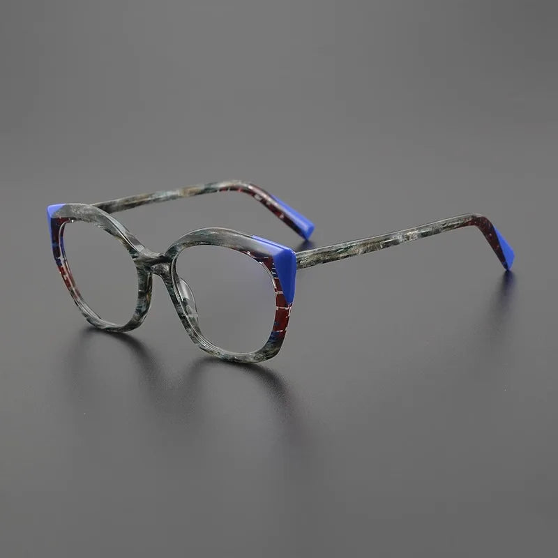 Hewei Unisex Full Rim Square Cat Eye Acetate Eyeglasses 8095 Full Rim Hewei   