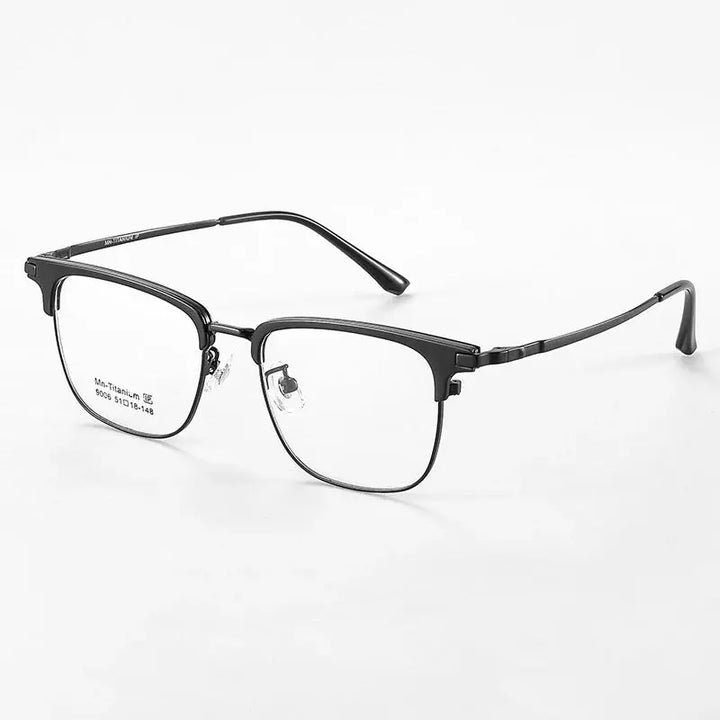 Gatenac Unisex Full Rim Polygon Square Acetate Alloy Eyeglasses 679007 FuzWeb