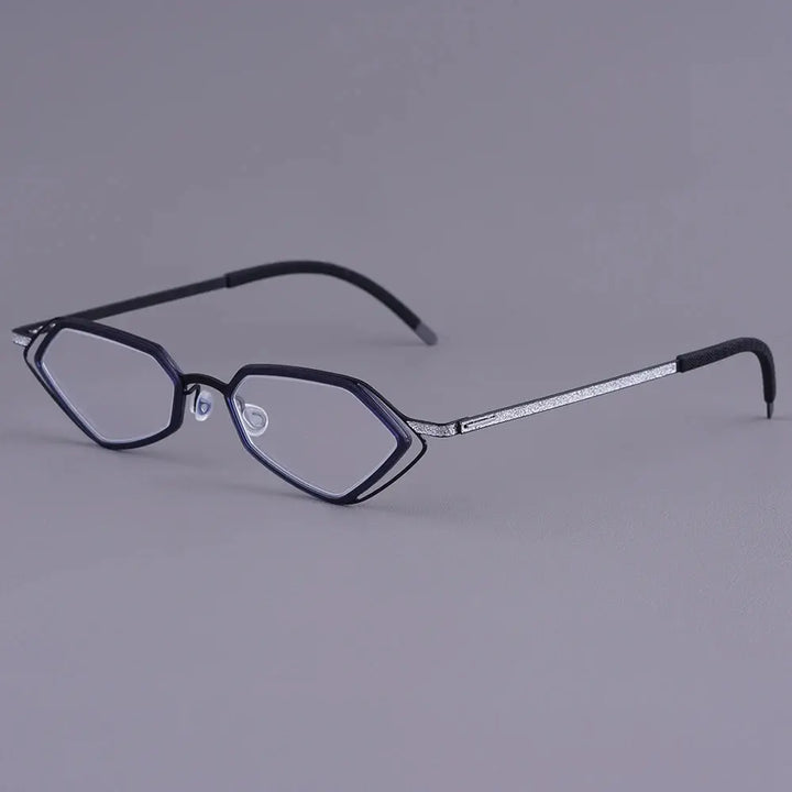 Bobbie 339576 Unisex Acetate Full Rim Polygon Oval Titanium Frames FuzWeb