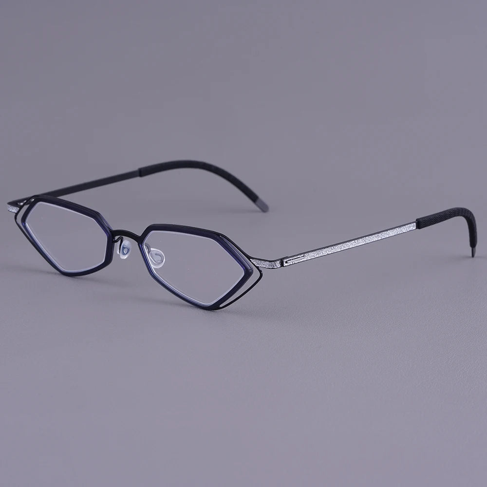 Bobbie Unisex Full Rim Geometric Titanium Eyeglasses V339-R-D