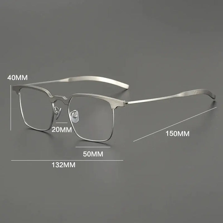 Gatenac Womens Full Rim Square Brow Line Titanium Eyeglasses 785860 — view 2 | Gatenac at FuzWeb