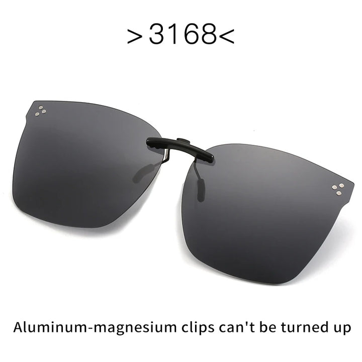 Vicky Unisex Rimless Oval Alloy Polarized Clip On Or Flip Up Sunglasses V003 Clip On Sunglasses Vicky 68magnesium aluminum  