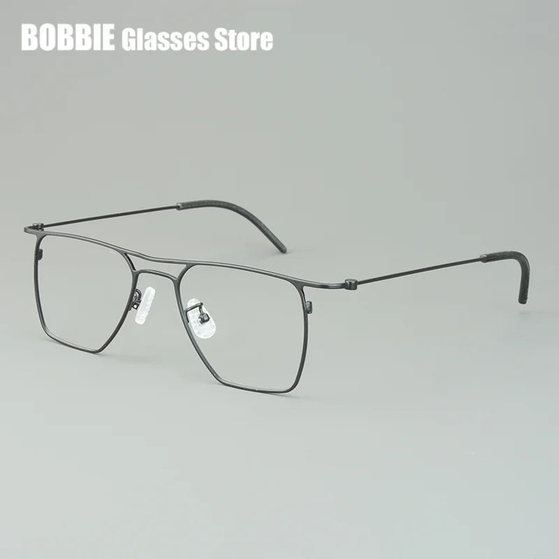 Bobbie Unisex Full Rim Square Double Bridge Titanium Eyeglasses 935502