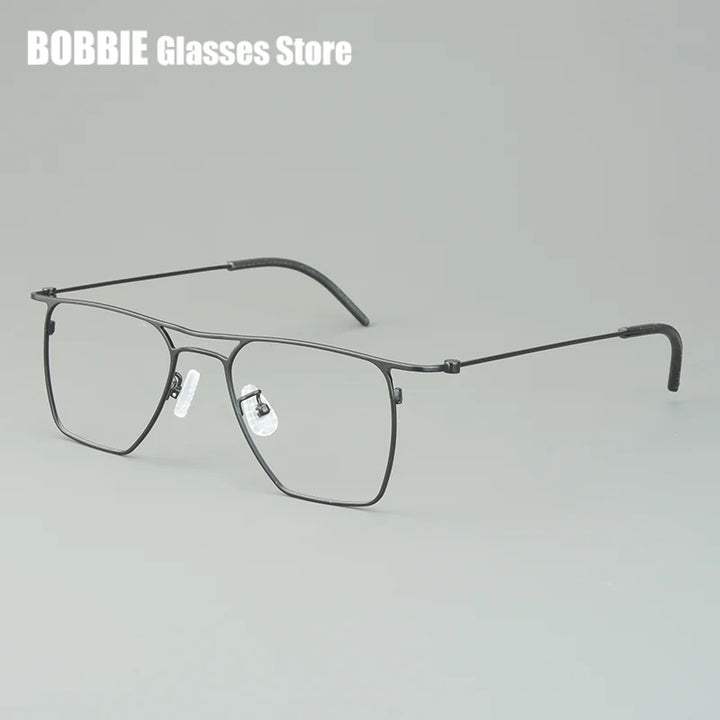 Bobbie Unisex Full Rim Square Double Bridge Titanium Eyeglasses 935502