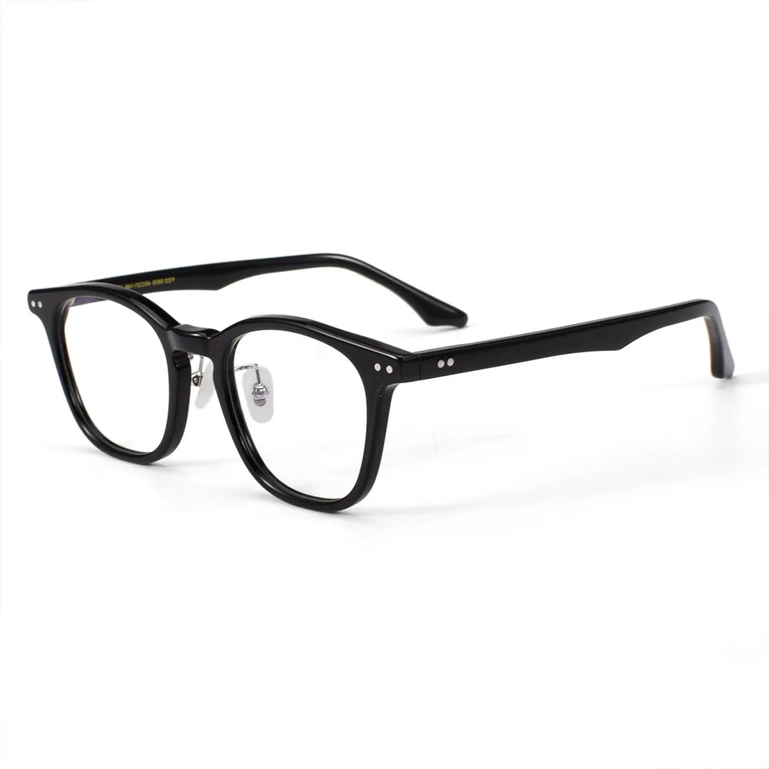 Black Mask Unisex Full Rim Round Square Acetate Eyeglasses 369805