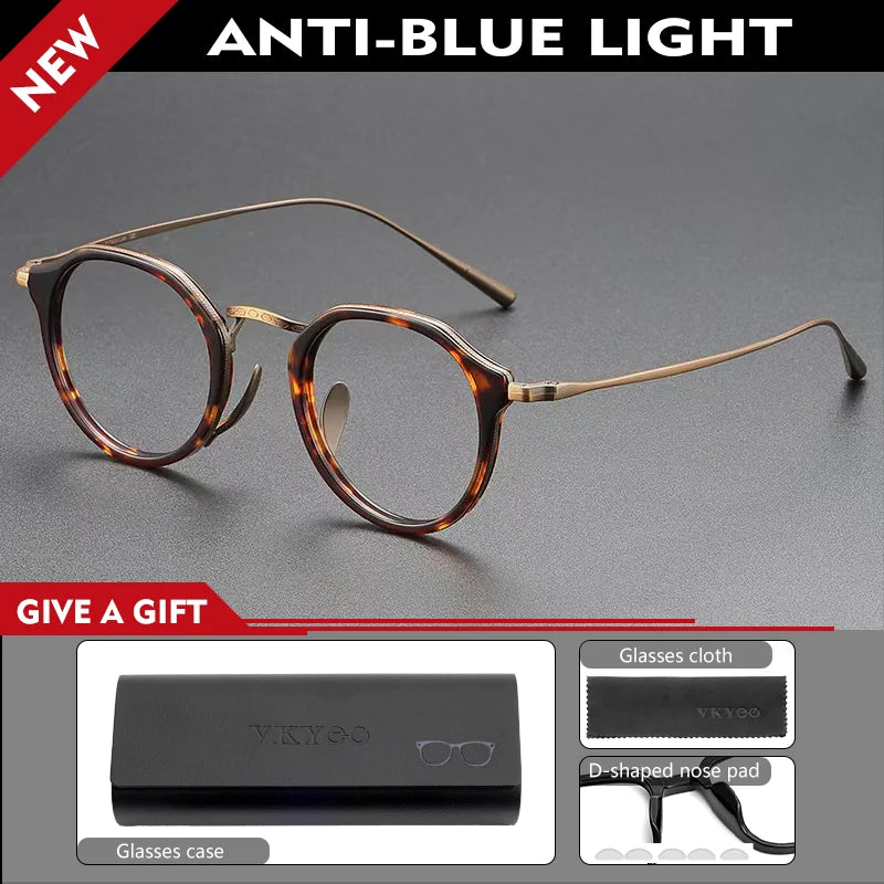 Vicky Unisex Full Rim Round Acetate Blue Light Prescription Eyeglasses KMN1113 - view 10