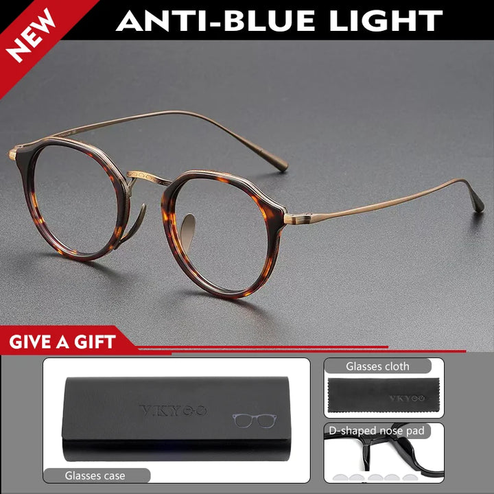 Vicky Unisex Full Rim Round Acetate Blue Light Prescription Eyeglasses KMN1113 - view 10