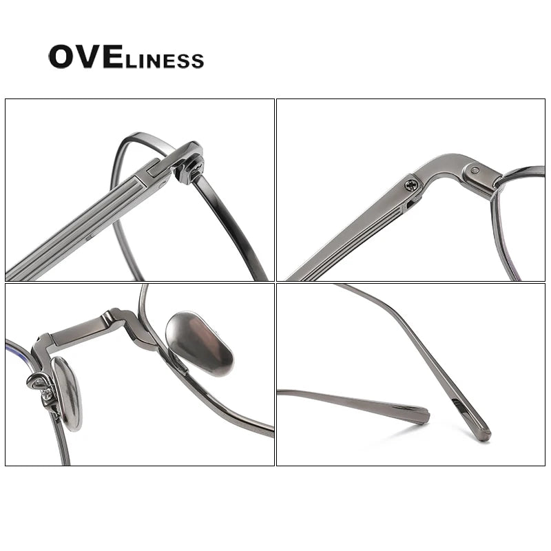 Oveliness Unisex Full Rim Irregular Oval Titanium Eyeglasses O7301 Full Rim Oveliness   