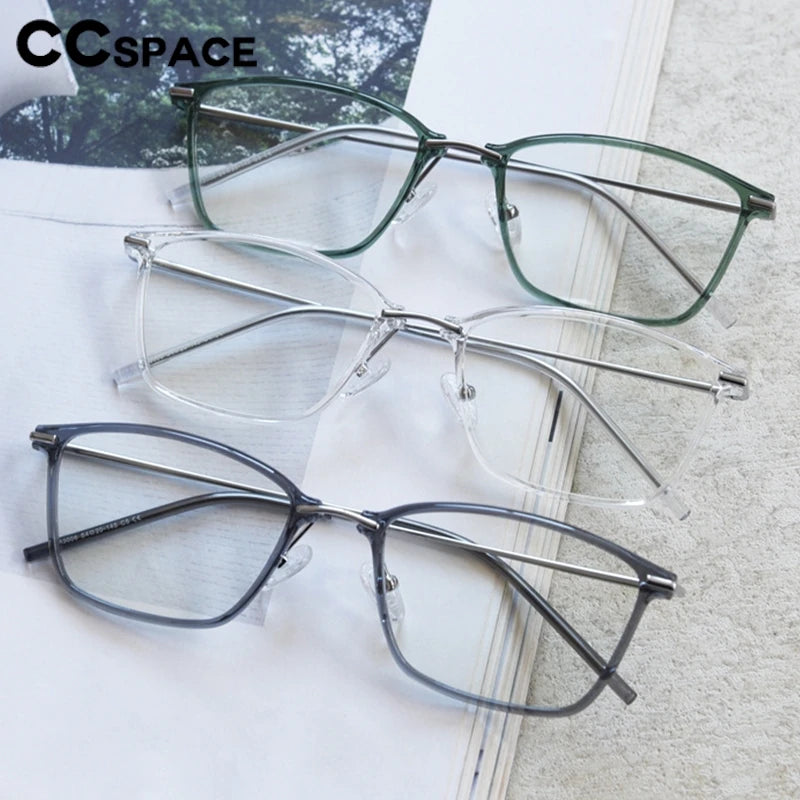 CCspace Women's Full Rim Small Square Tr 90 Titanium Eyeglasses 301814 Full Rim CCspace   