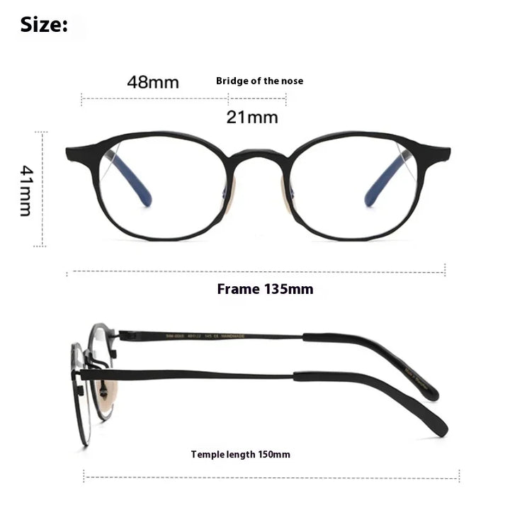 Muzz Women's Full Rim Oval Square Titanium Eyeglassees 370040