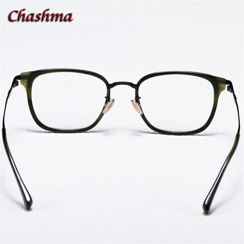 Chashma Ochki  Unisex Full Rim Square Titanium Acetate Eyeglasses 0634 Full Rim Chashma Ochki   