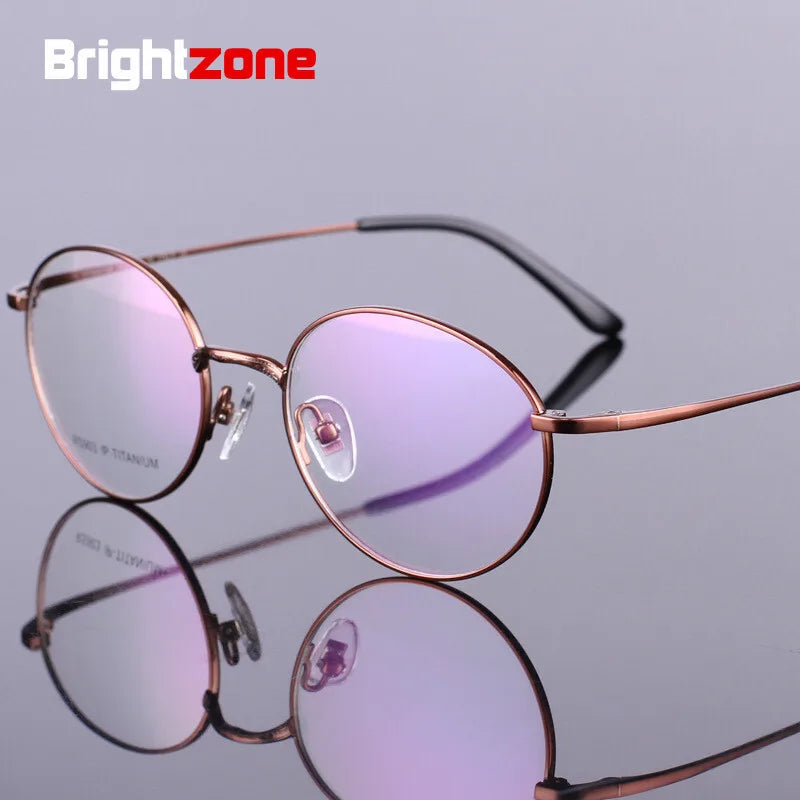 Brightzone Unisex Full Rim Oval Round Titanium Eyeglasses 79003 Full Rim Brightzone