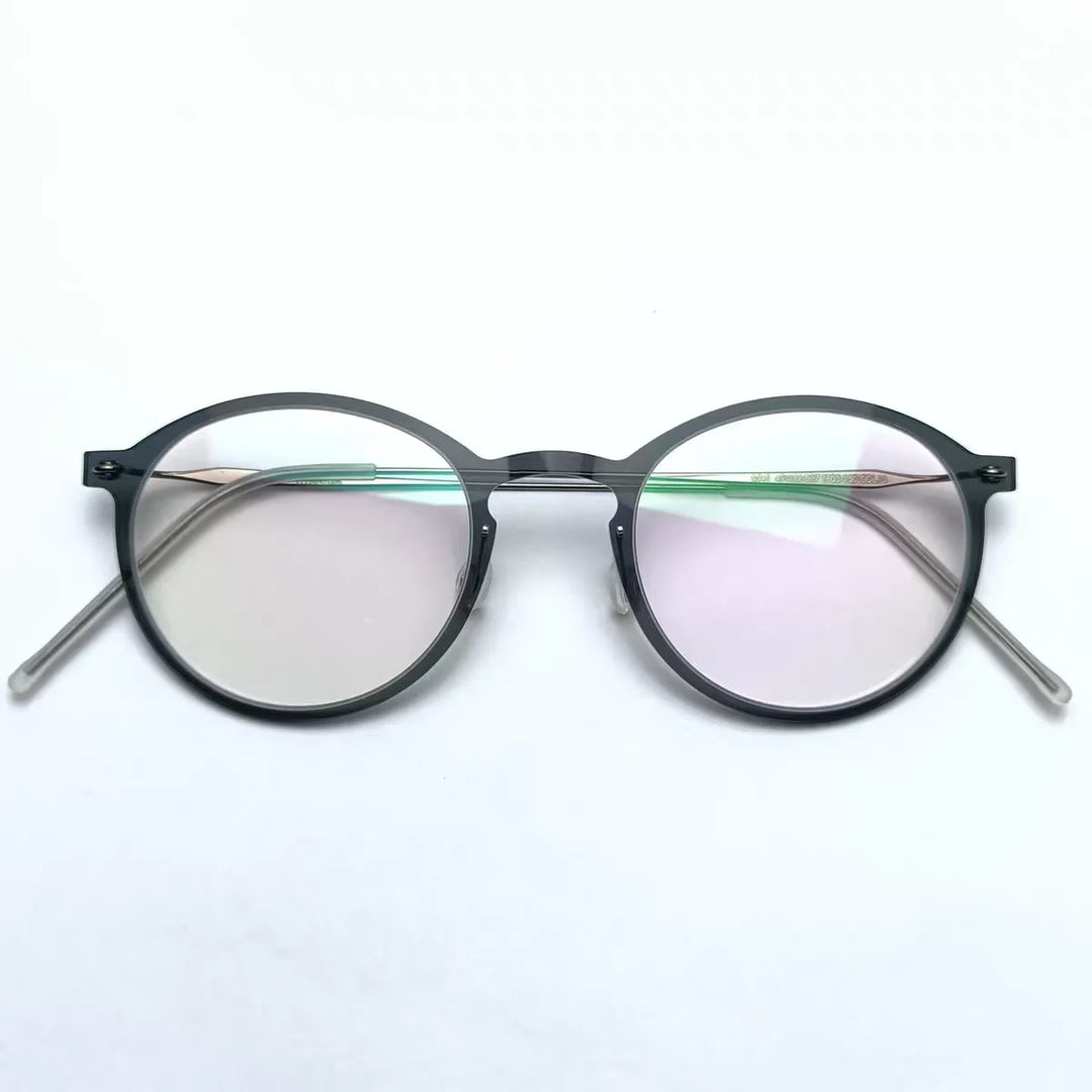 Bobbie Unisex Full Rim Round Titanium Eyeglasses 6541