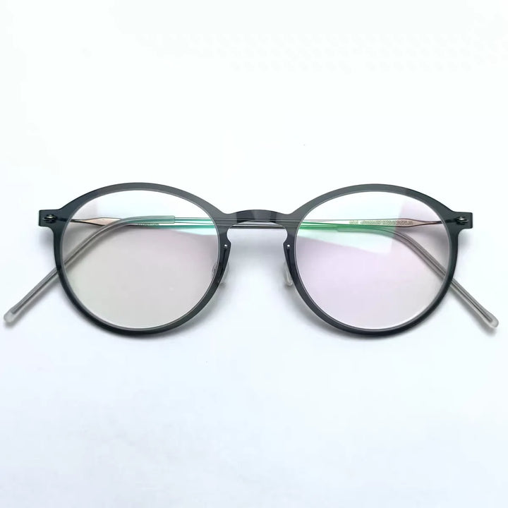Bobbie Unisex Full Rim Round Titanium Eyeglasses 6541