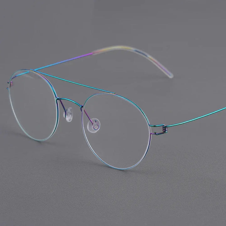 Bobbie 205044 Women’s Full Rim Double Bridge Round Titanium Frames FuzWeb