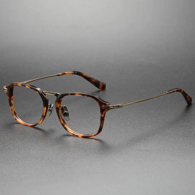 Vicky Men's Full Rim Big Flat Top Square Titanium Reading Glasses 44413.