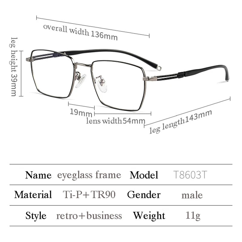 Hotochki Women's Full Rim Polygon Square Titanium Eyeglasses 860347