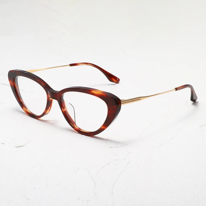 Nobler Unisex Full Rim Oval Thick Acetate Titanium Eyeglasses 422107
