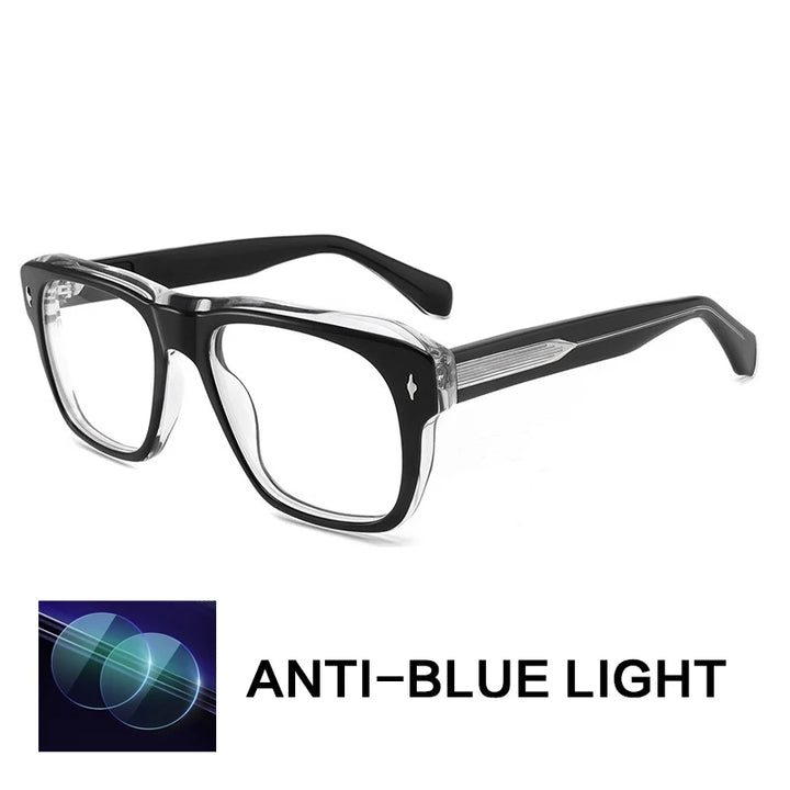 Gatenac Unisex Full Rim Square Acetate Reading Glasses 882225