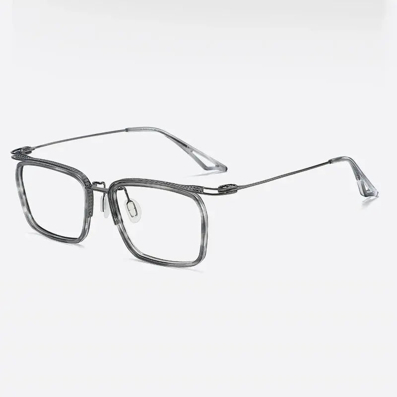 Bobbie 808630 Men’s 150mm Big Titanium Square Full Rim Frames FuzWeb