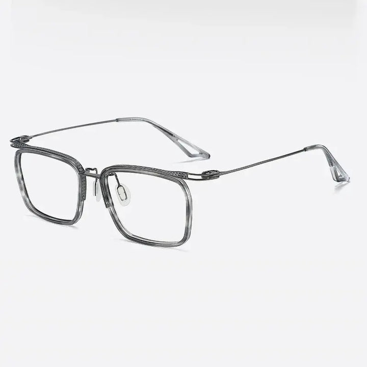 Bobbie 808630 Men’s 150mm Big Titanium Square Full Rim Frames FuzWeb