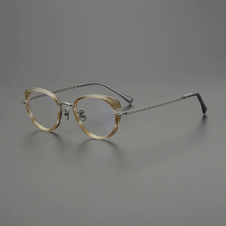 Gatenac Unisex Full Rim Oval Square Acetate Eyeglasses G9001