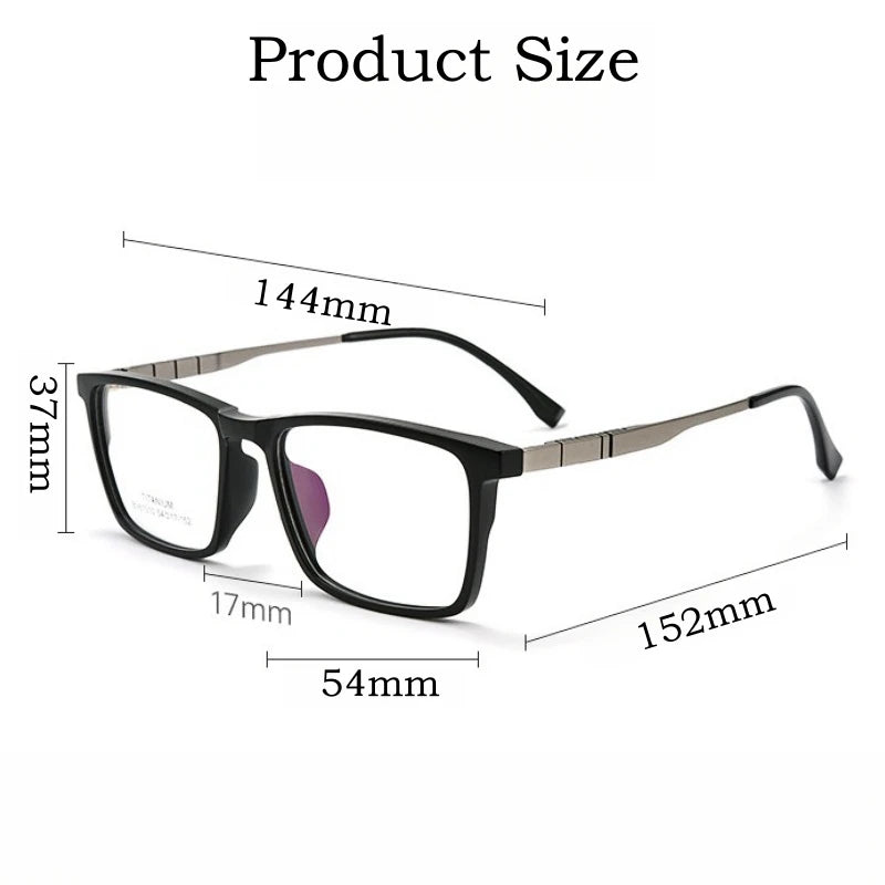 Yimaruili Men's Full Rim Square Tr 90 Titanium Eyeglasses Y61010 Full Rim Yimaruili Eyeglasses   