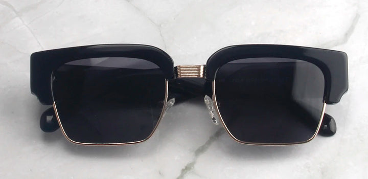 Esnbie Men's Full Rim Square Brow Line Acetate Alloy Sunglasses 123219