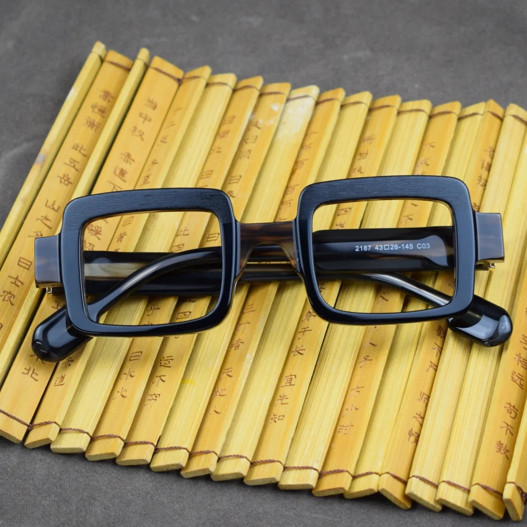 Hewei Unisex Full Rim Square Thick Acetate Eyeglasses 921879