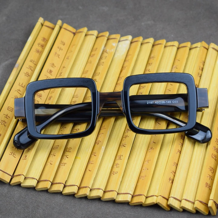 Hewei Unisex Full Rim Square Thick Acetate Eyeglasses 921879