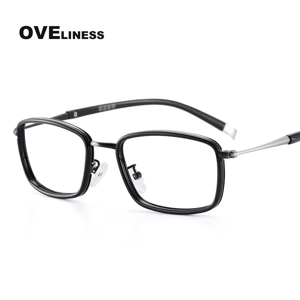 Oveliness Women's Full Rim Square Acetate Alloy Eyeglasses 390037