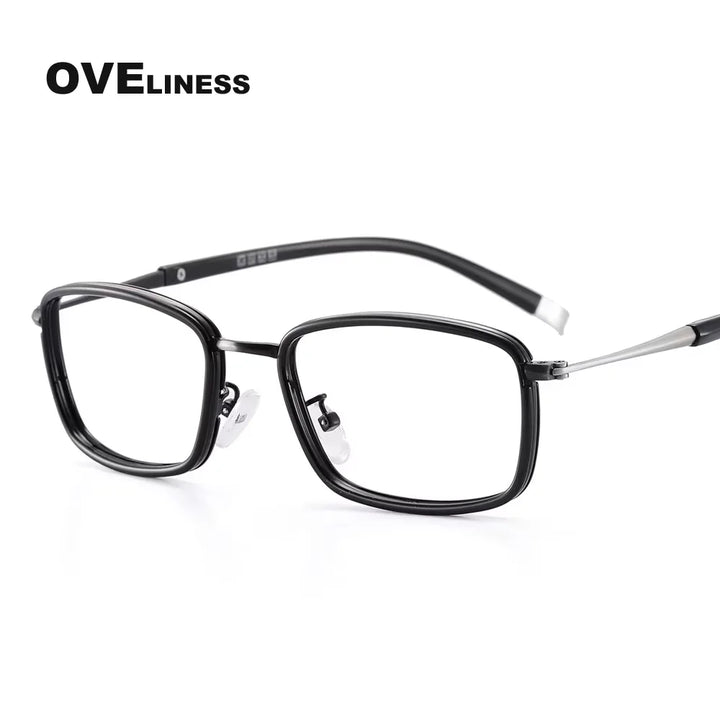 Oveliness Women's Full Rim Square Acetate Alloy Eyeglasses 390037