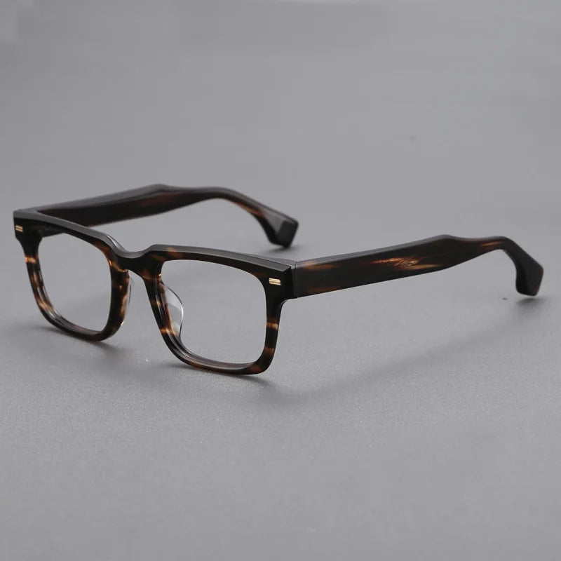 Black Mask Unisex Full Rim Square Brow Line Acetate Eyeglasses 22146 Full Rim Black Mask   