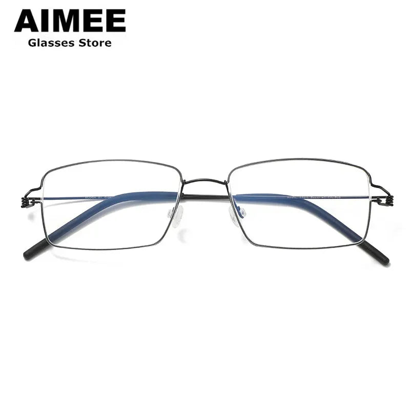 Aimee Unisex Full Rim Square Screwless Titanium Eyeglasses 14911 Full Rim Aimee   