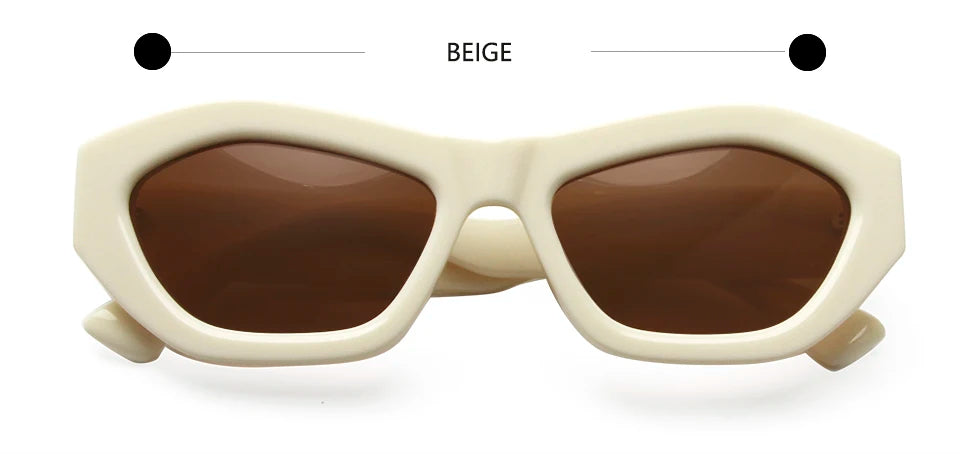Esnbie Unisex Full Rim Oval Square Thick Acetate Sunglasses 230331