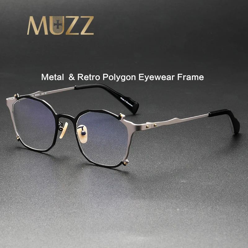 Muzz Unisex Full Rim Square Stainless Steel Eyeglasses 370029