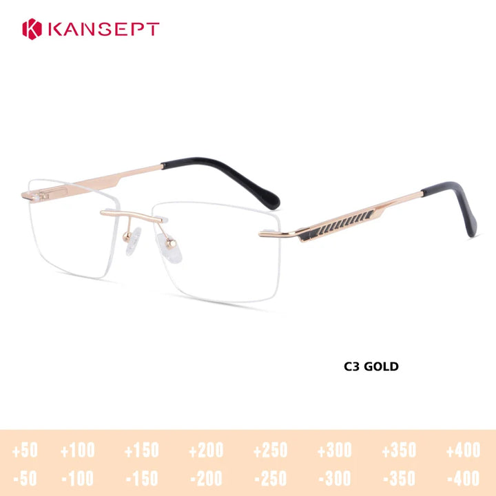 Kansept Women's Rimless Square Alloy Reading Glasses 72601