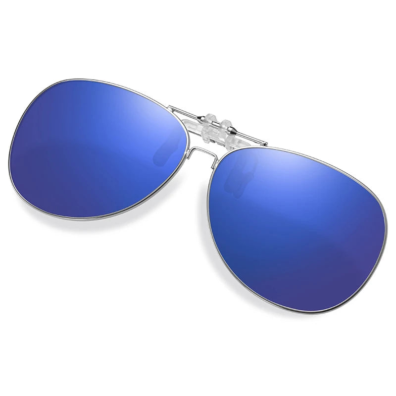 Vicky Unisex Full Rim Round Alloy Polarized Clip On Sunglasses V004 Clip On Sunglasses Vicky navy blue  