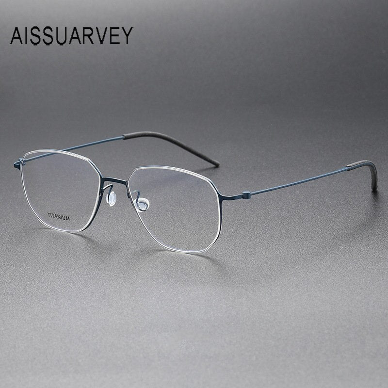 Aissuarvey Men's Full Rim Square Titanium Eyeglasses 544521 Full Rim Aissuarvey Eyeglasses   