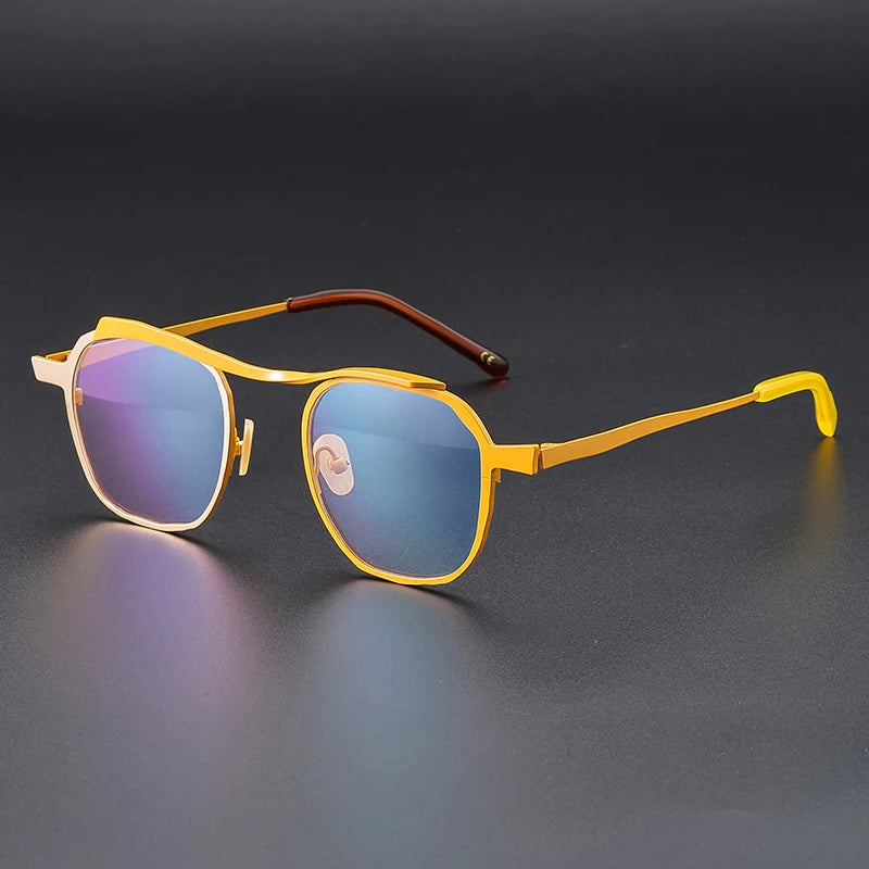 Muzz 0091 men's square IP titanium prescription eyeglasses — view 6