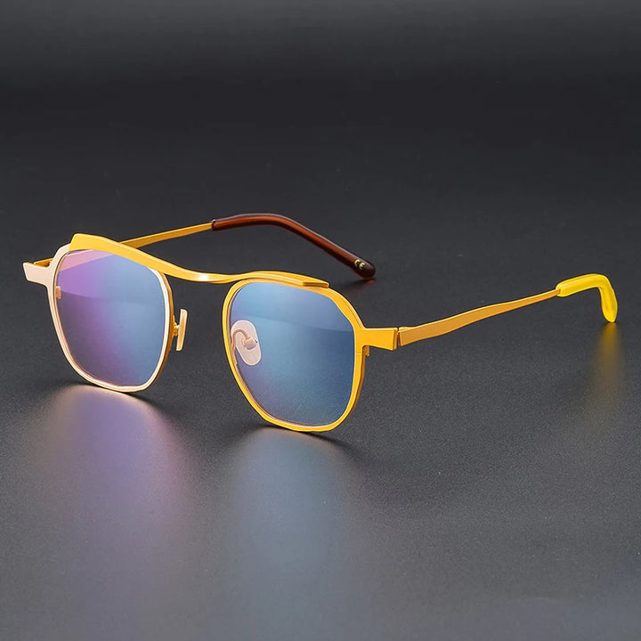 Muzz 0091 men's square IP titanium prescription eyeglasses — view 6