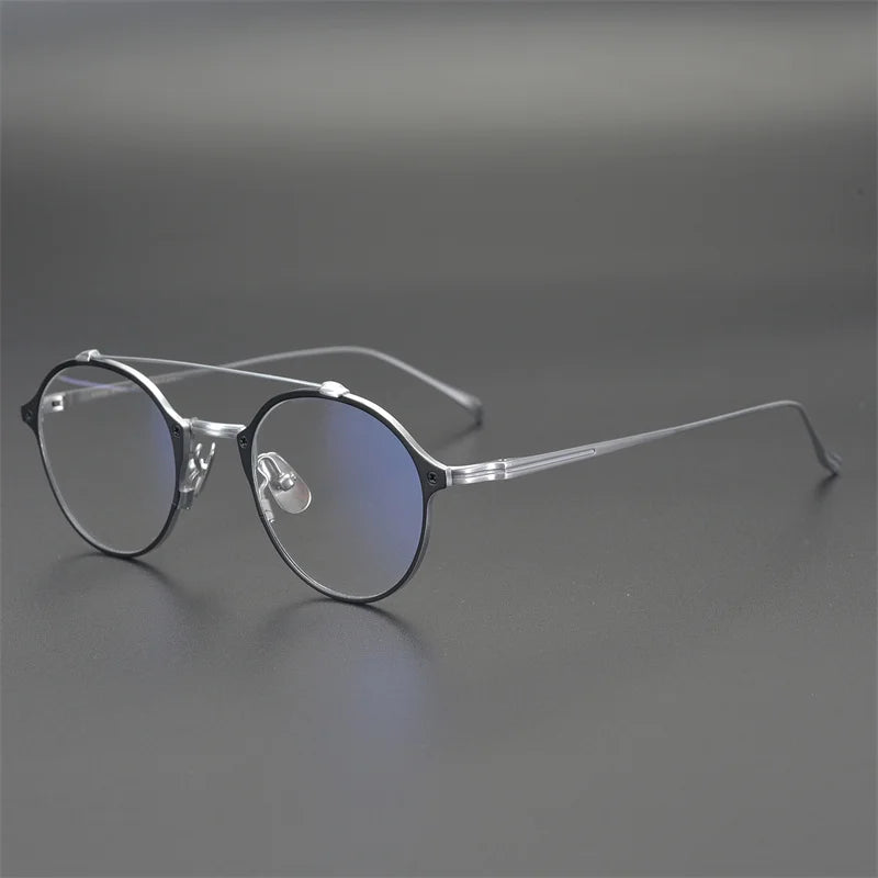 Aimee Unisex Full Rim Round Double Bridge Titanium  Eyeglasses 4747 Full Rim Aimee   