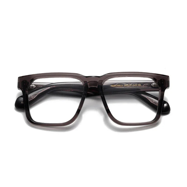 Muzz Men's Full Rim Square Brow Line Thick Acetate Eyeglasses 823081
