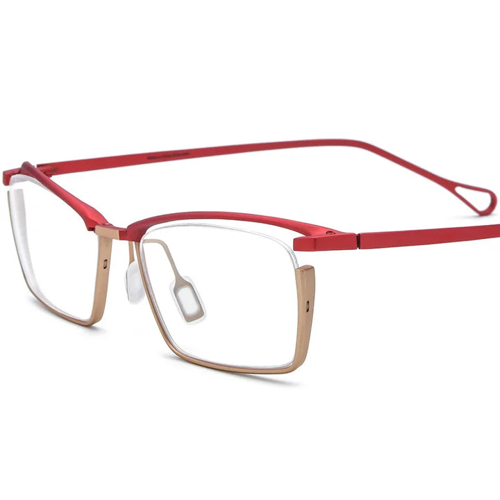 Nobler Women's Full Rim Square Brow Line Titanium Eyeglasses 185919