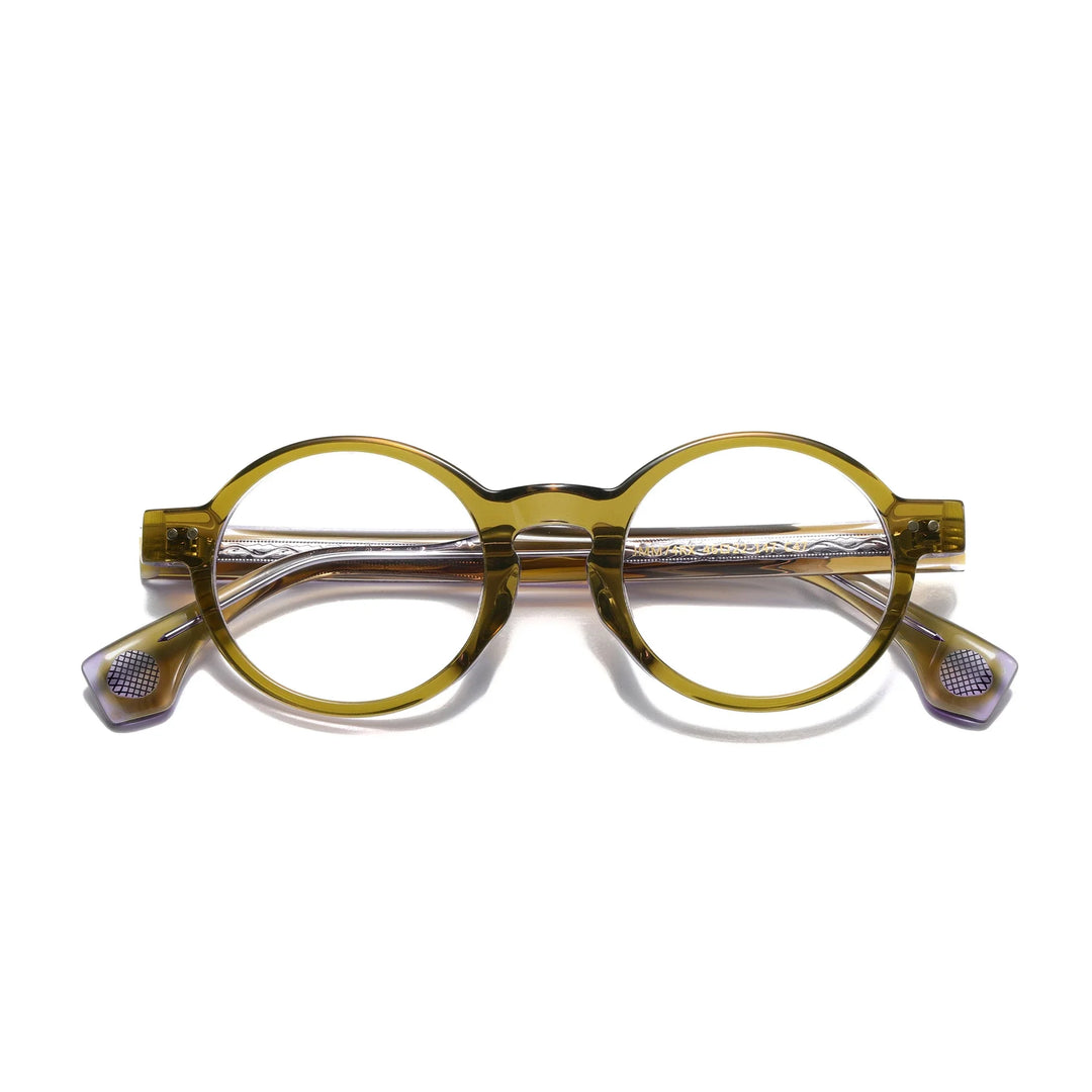 Aror Women's Full Rim Oval Round Thick Acetate Temple Eyeglasses 19574