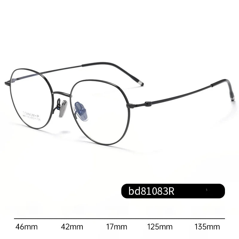 Xbora Women's Small Full Rim Flat Top Oval Titanium Eyeglasses  81083